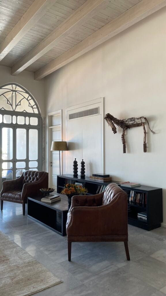 The lounge at Efendi Hotel Akko